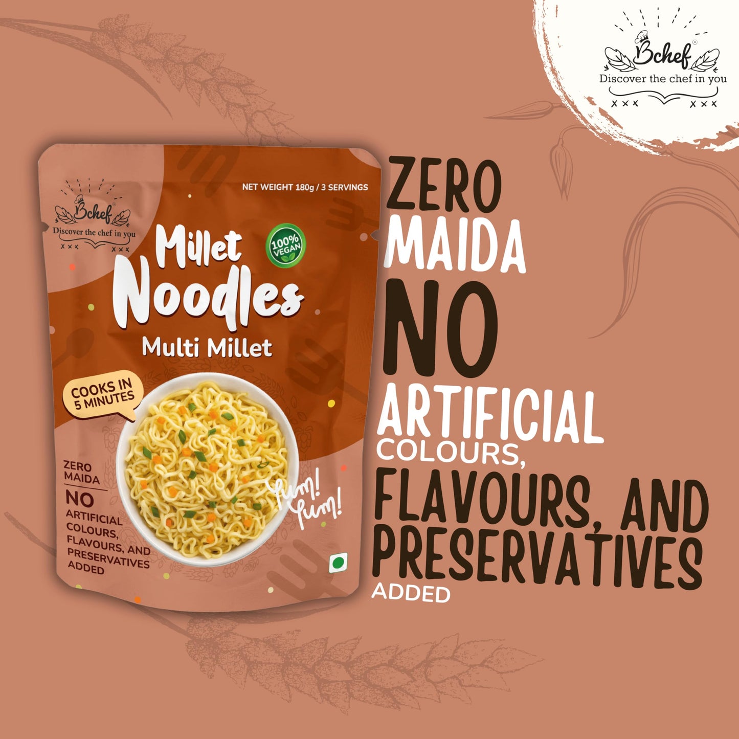 B-Chef Multi Millet Noodles Classic Masala - 180G