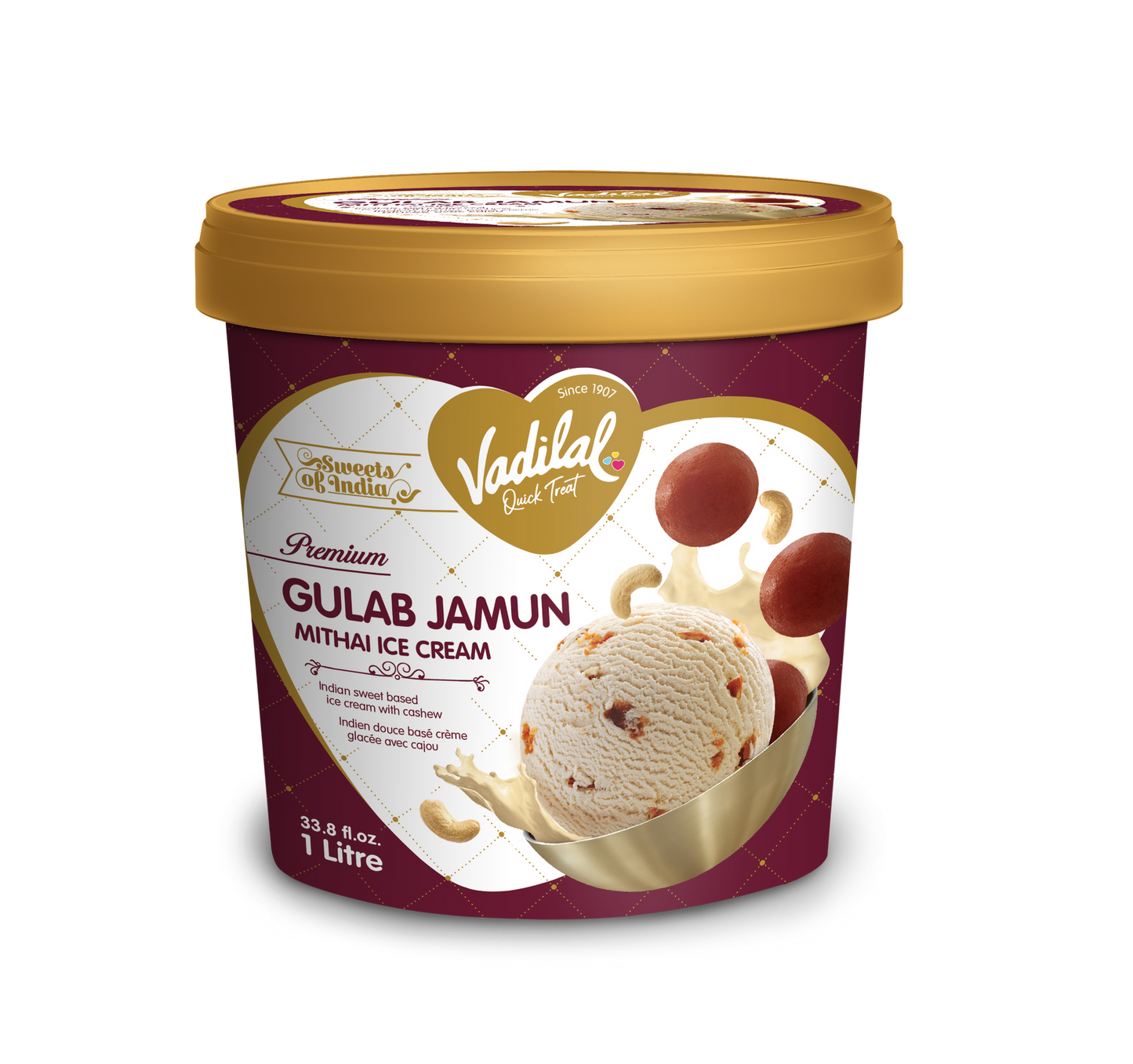 Vadilal Gulab Jamun Ice-Cream - 1 LT