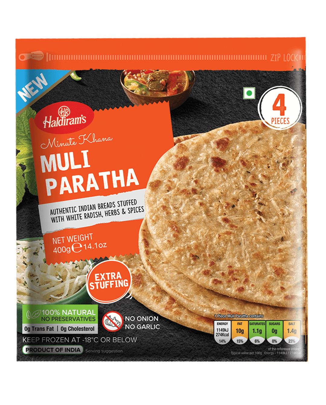 Haldiram's Muli Paratha - 400GM