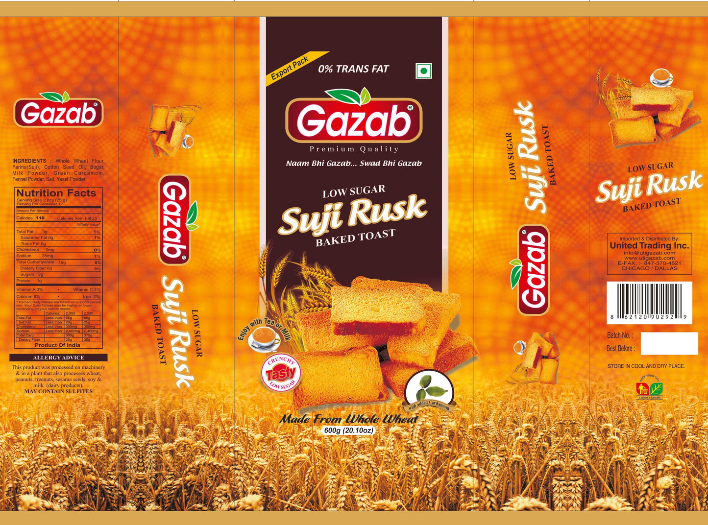 Gazab Suji Rusk - 400 G