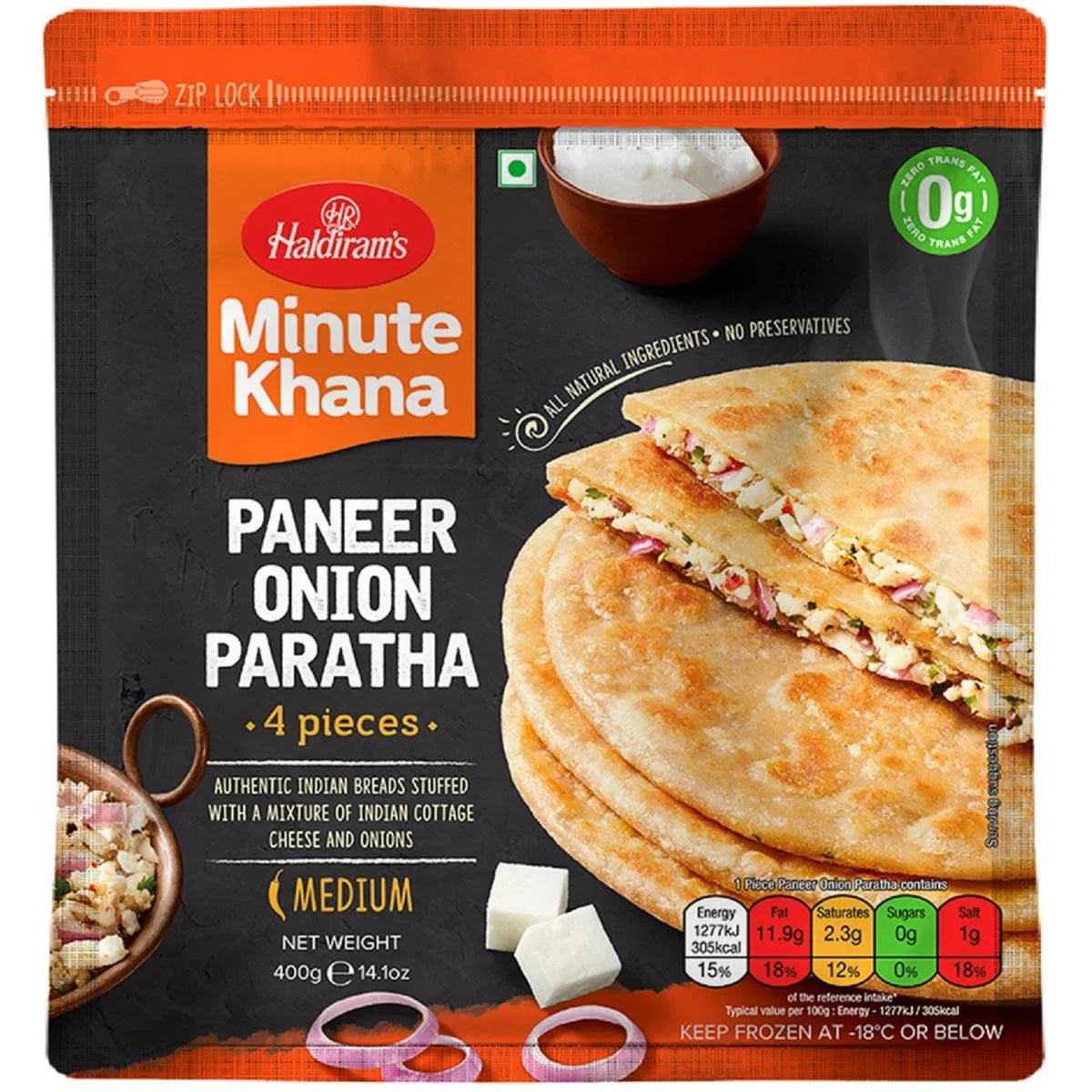 Haldiram's Paneer Onion Paratha - 400GM