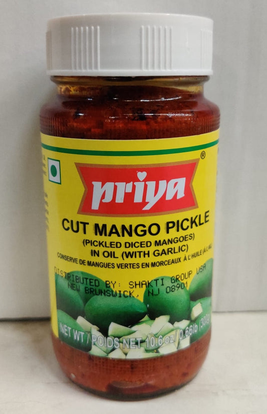 Priya Cut Mango Pickle W/Garlic - 300GM
