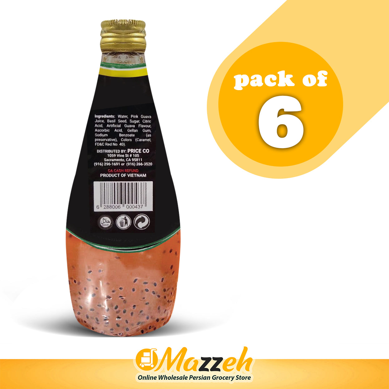A.D Pink Guava Basil Seed Drink - 290ml