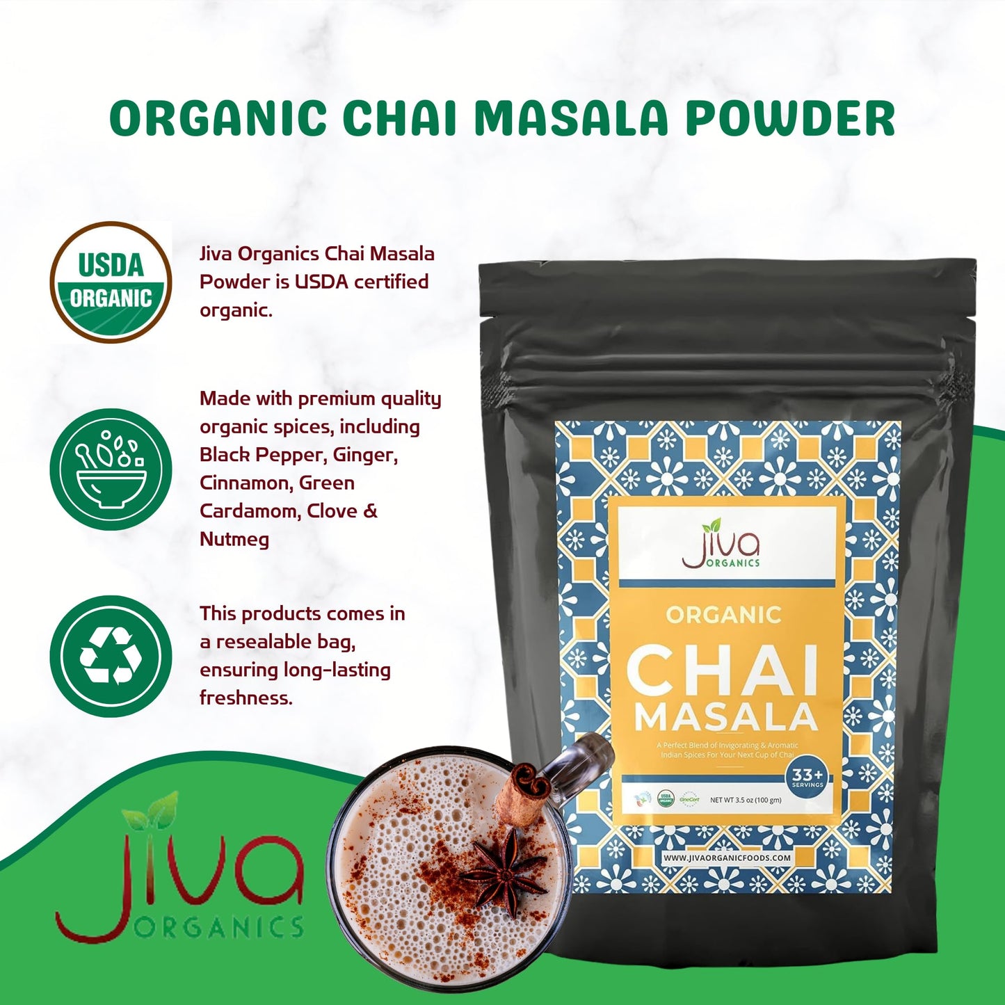 Jiva Organic Chai Masala - 3.5OZ