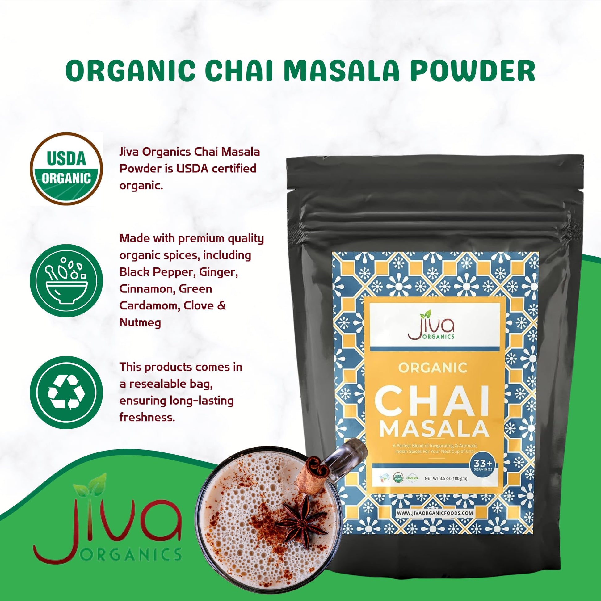 Jiva Organic Chai Masala - 3.5OZ