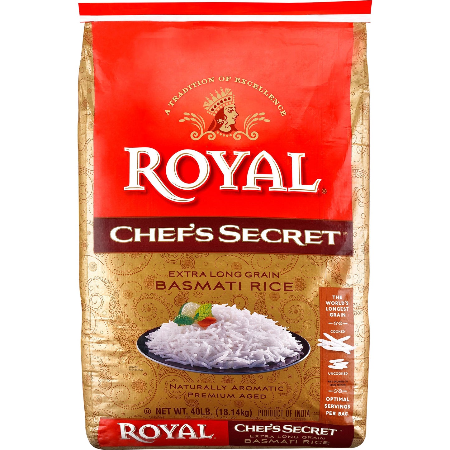Royal Chef Secret Basmati Rice - 40 lb