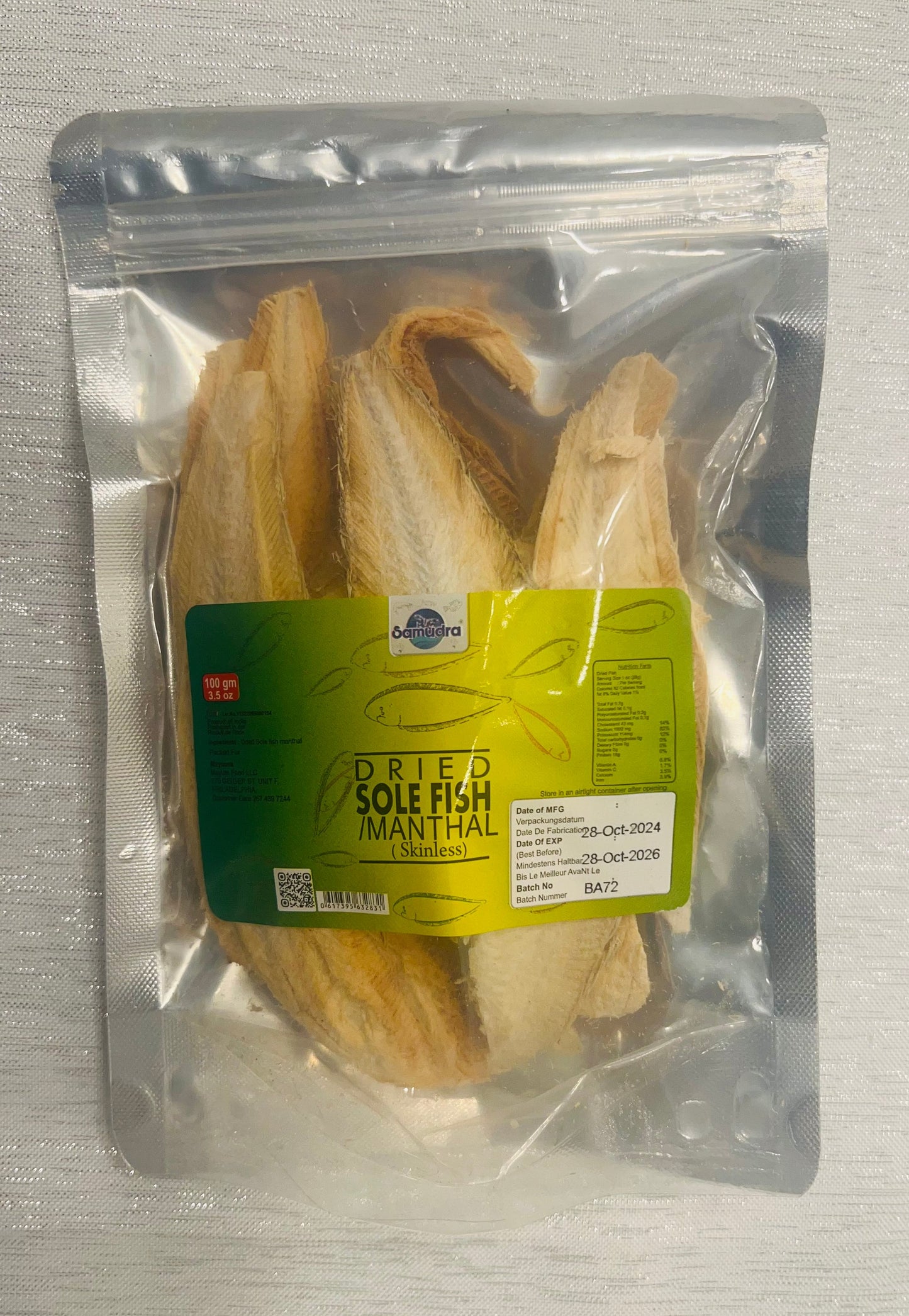 Samudra Dried Sole Fish Roast - 100GM