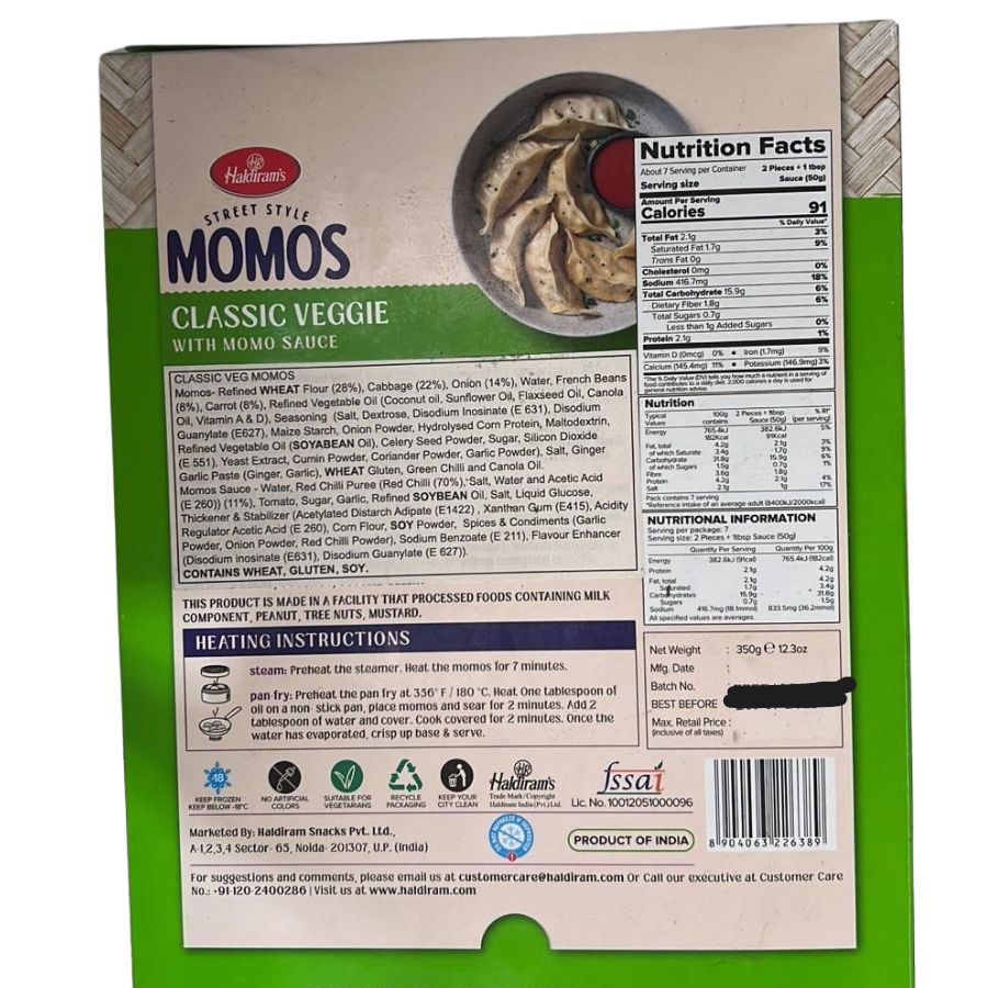 Haldiram's Classic Veg Momo - 350g