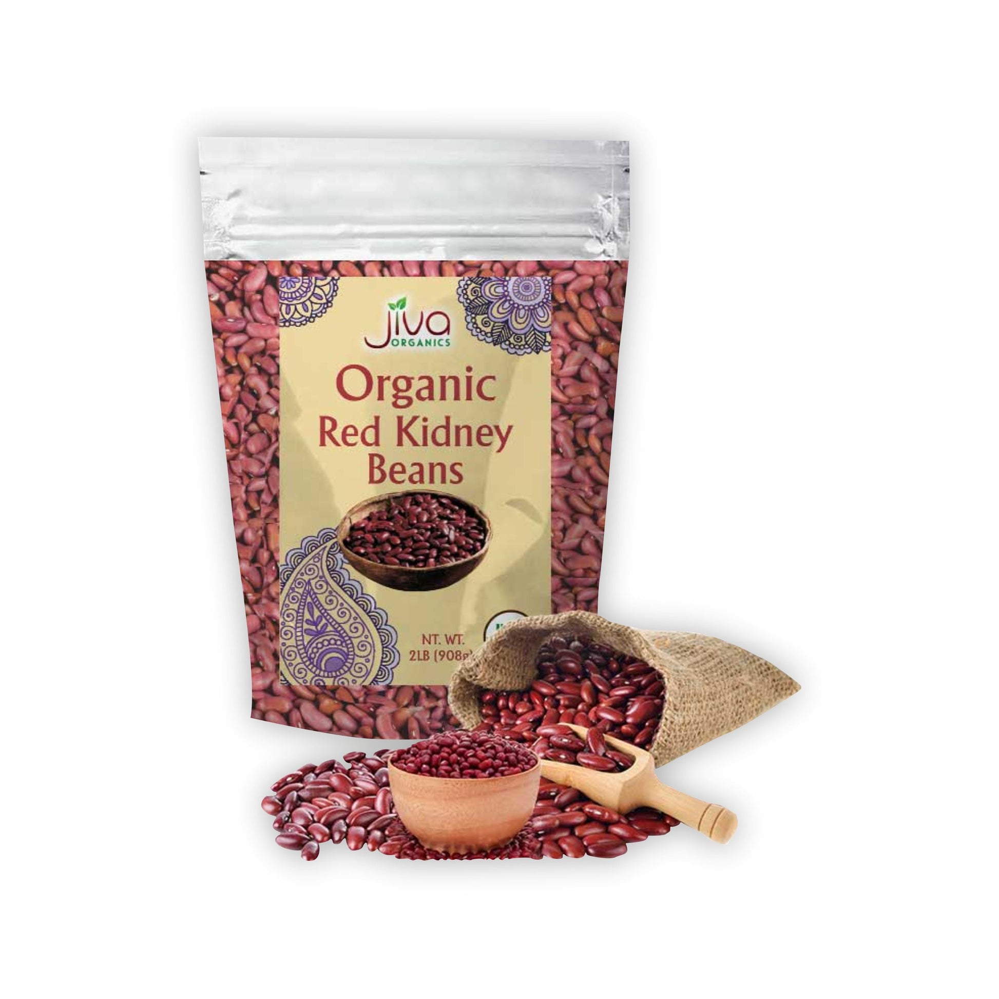 Jiva Org Red Kidney Beans Dark - 2 LB