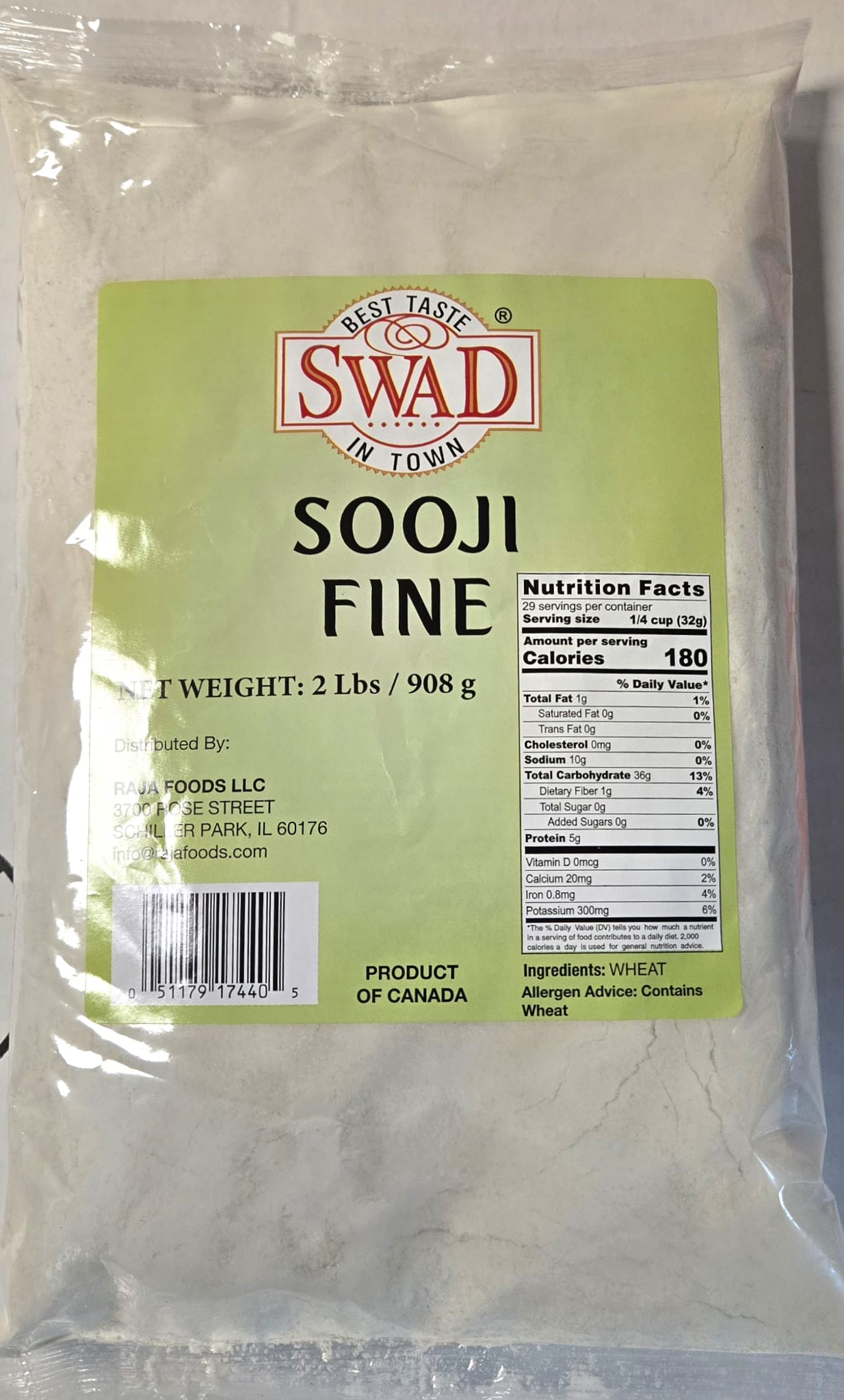 SWAD SOOJI ( FINE ) - 4lb