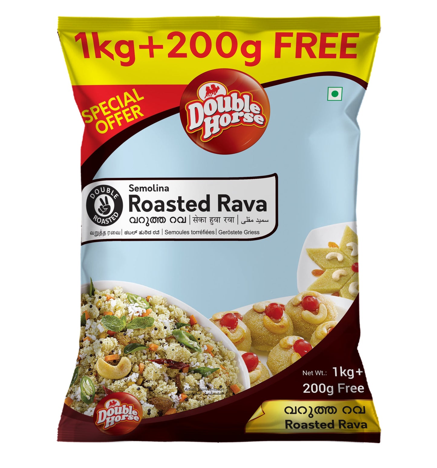 D.H. Roasted Rava - 1kg