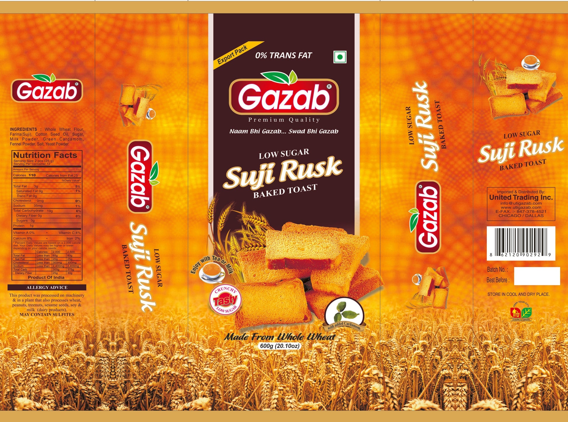 Gazab Suji Rusk - 400 G